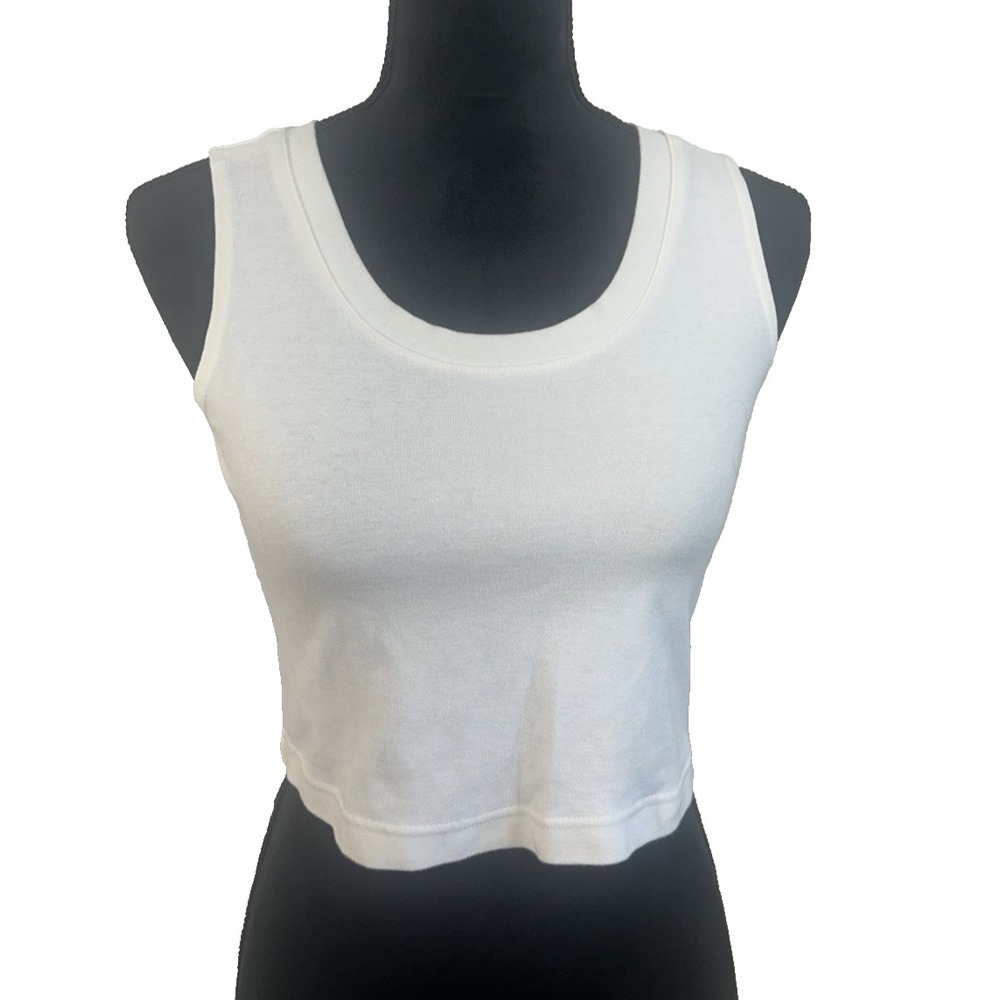 Fiorlini International Round Neck Crop Top Tank White Sz S Capsule Coquette
